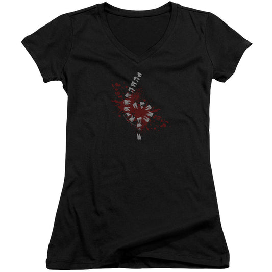 American Horror Story Teeth V-Neck Junior Top Front