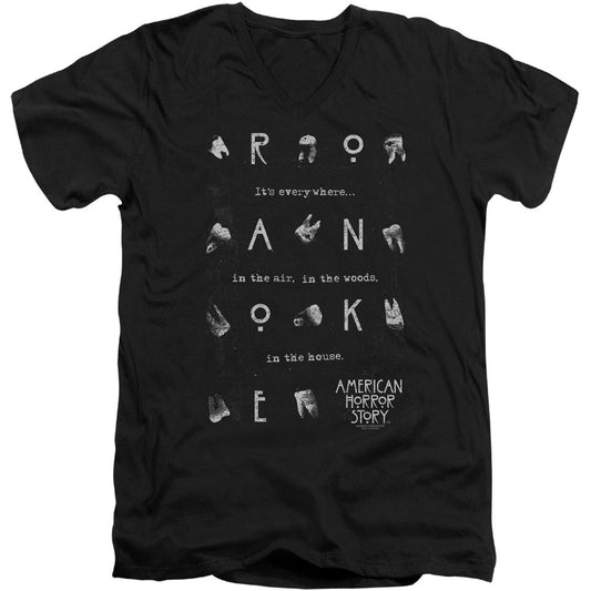 American Horror Story Chatter Box Adult V-Neck Slim Fit T-shirt Front