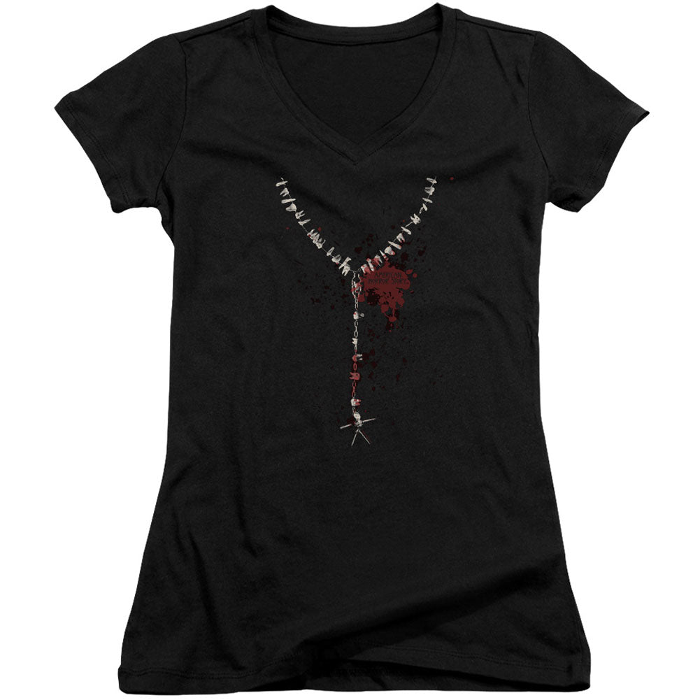 American Horror Story Necklace V-Neck Junior Top Front