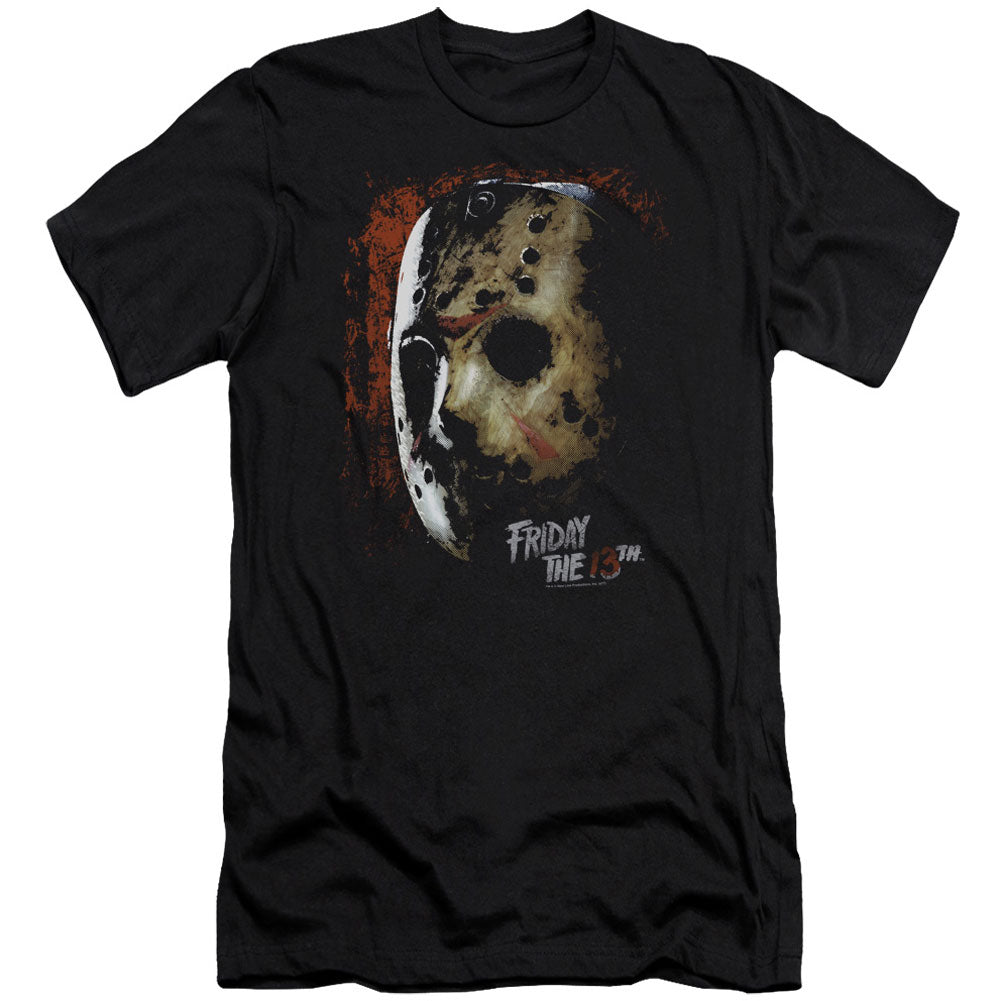 Friday The 13th Mask Of Death Premium Canvas Brand Slim Fit T-shirt Front