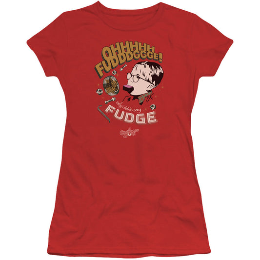 A Christmas Story Fudge Cap Sleeve Junior Top Front