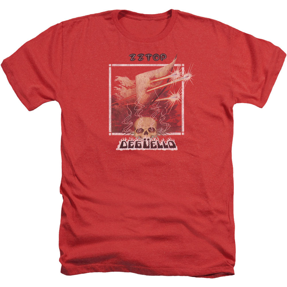 ZZ Top Deguello Cover Adult Heather 40% Poly T-shirt