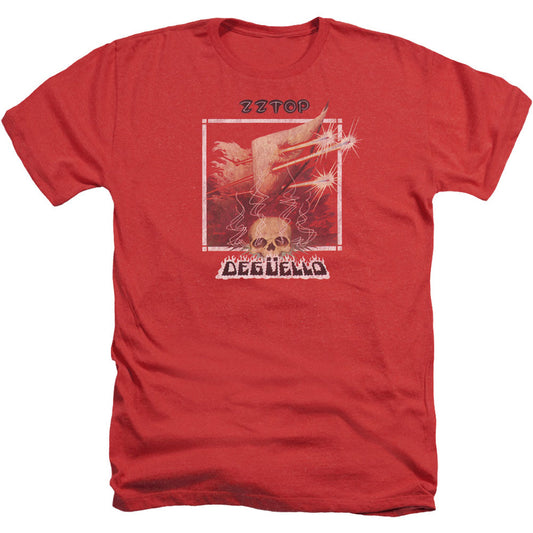 ZZ Top Deguello Cover Adult Heather 40% Poly T-shirt