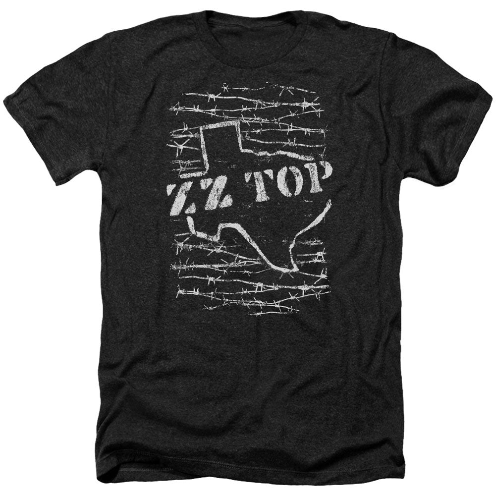 ZZ Top ZZ Top Barbed Adult Heather 40% Poly T-shirt
