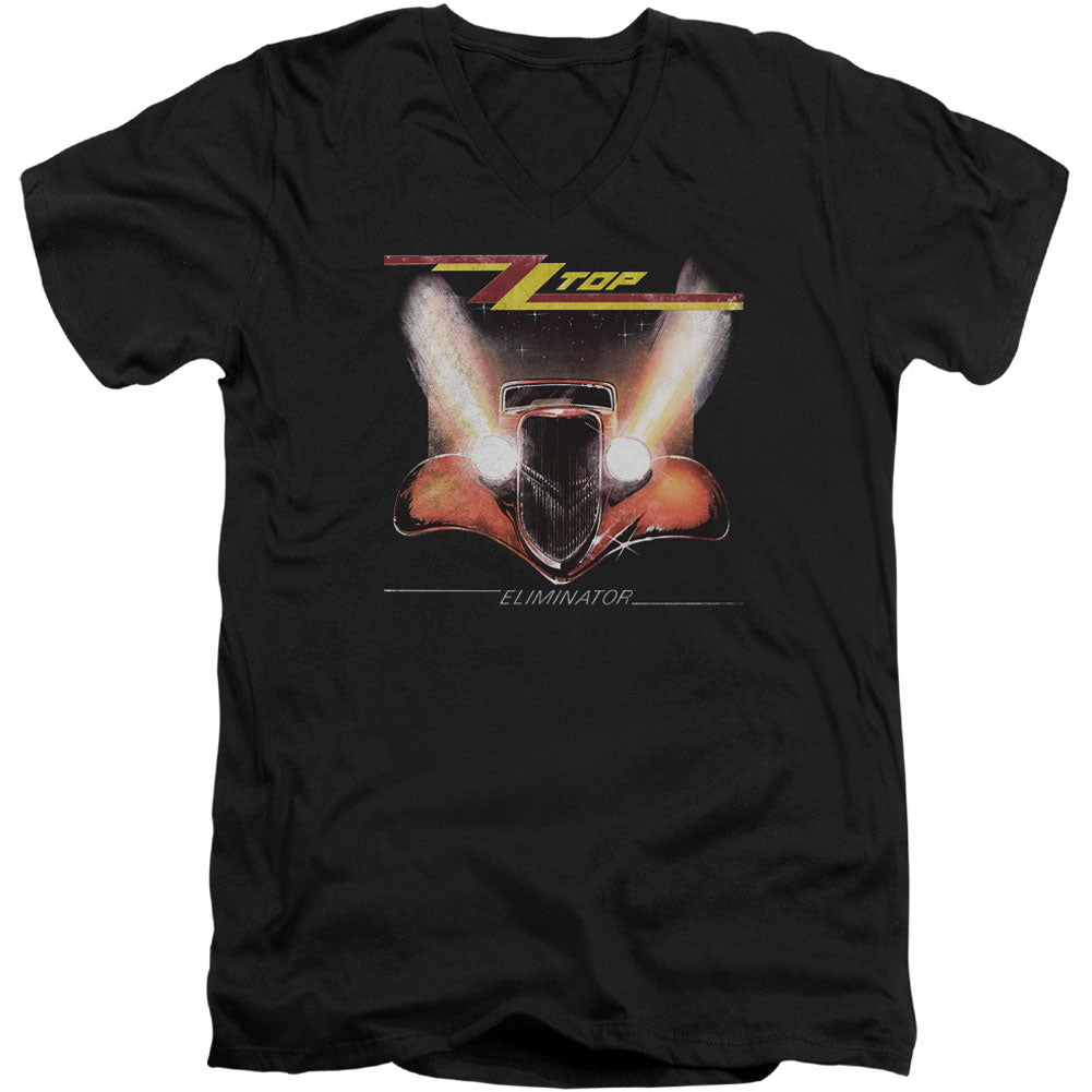 ZZ Top Eliminator Cover Adult V-Neck Slim Fit T-shirt Front