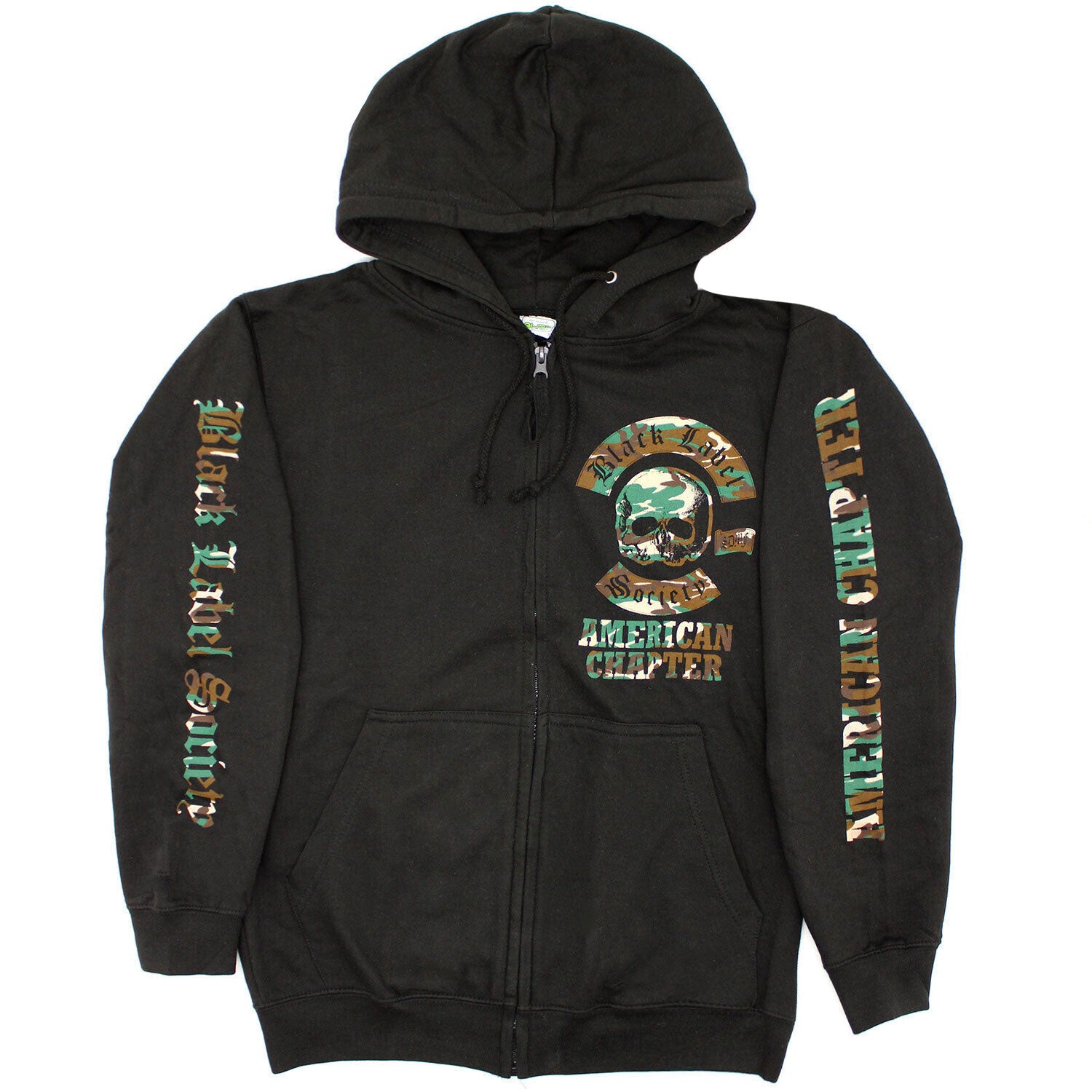 American BLS Camo Hoodie Zippered Hooded Sweatshirt