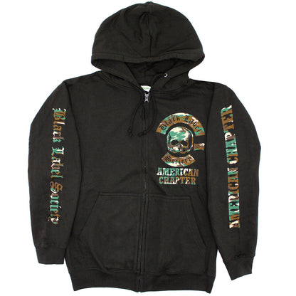 American BLS Camo Hoodie Zippered Hooded Sweatshirt