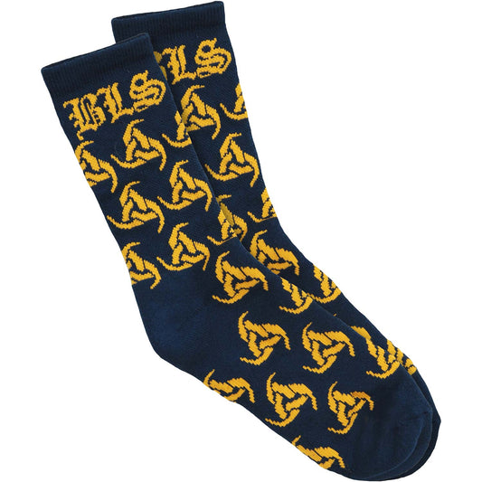 Black Label Society Navy & Gold Odin Socks Socks Front