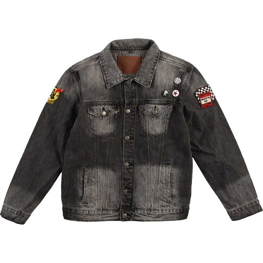 Guns N Roses Serpeant Scream Black Denim Jacket Front