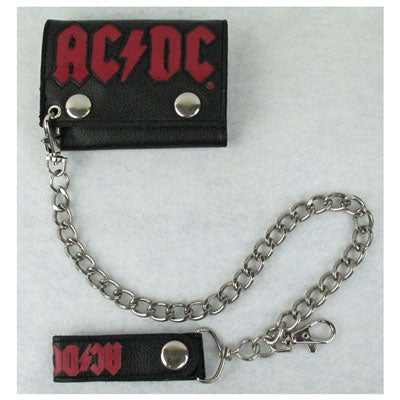 AC/DC Red Lightning Logo Tri-Fold Wallet Front