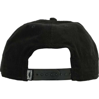 Logo Embroidery On Thin Corduroy Hat One Size Black Baseball Cap