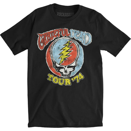 Grateful Dead Tour 74 Vintage Crew Slim Fit T-shirt Front