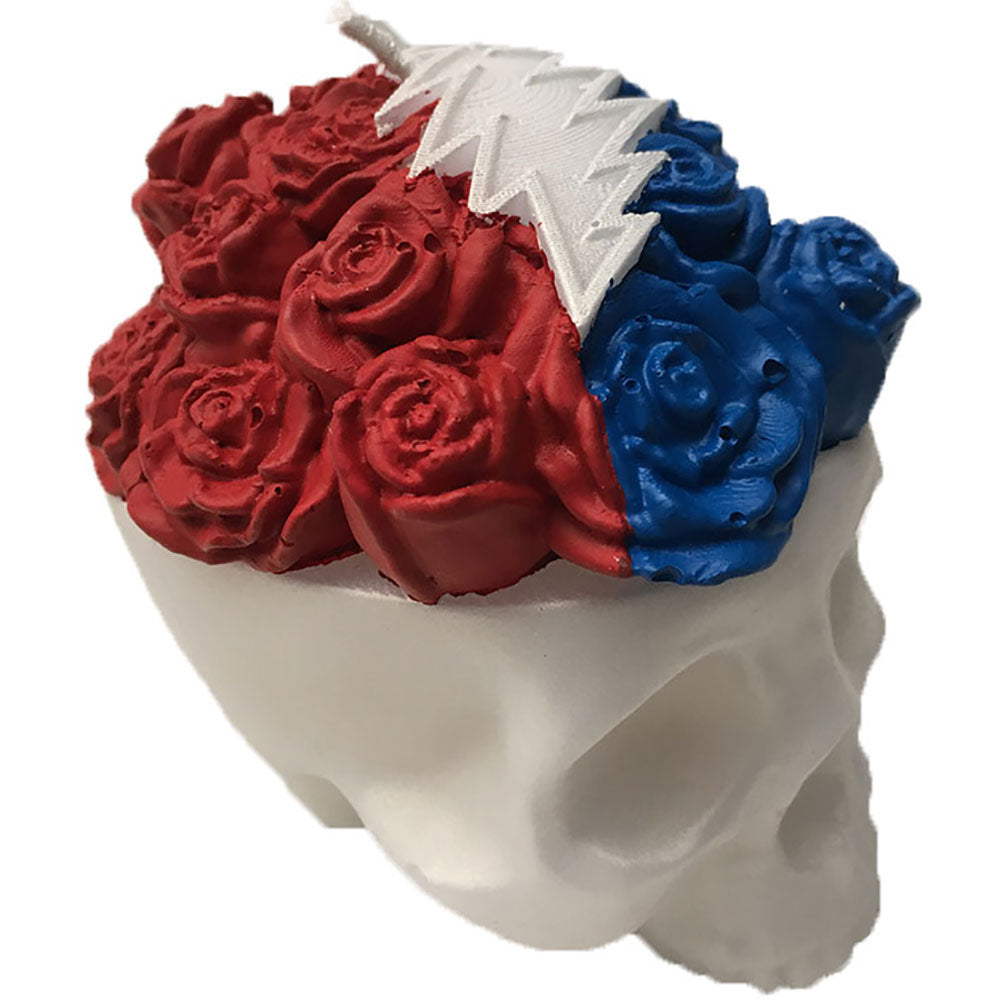Grateful Dead Long Strange Trip Candle White Candle Back