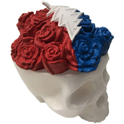 Grateful Dead Long Strange Trip Candle White Candle Back
