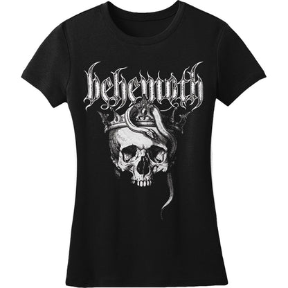 Behemoth Skull Tour Date Womens Tee (Black) Womens Tee Junior Top Front