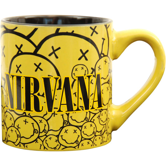 Nirvana All Over Smiley Faces 14oz. Ceramic Mug Coffee Mug Front