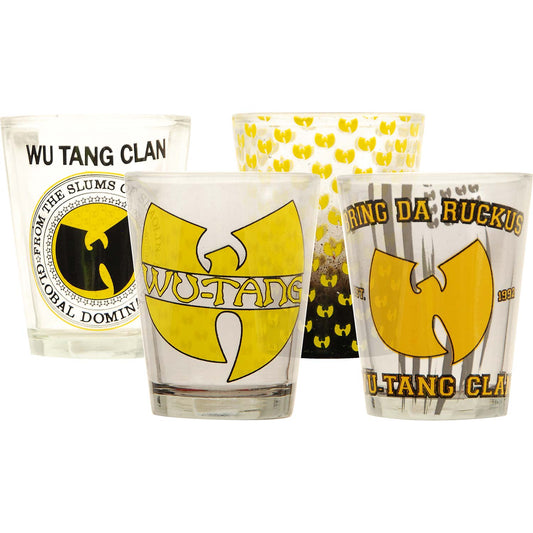 Wu Tang Clan Logos 4pc. 1.5oz. Mini Shot Glass Sets Colored Glass Shot Glass Set Front