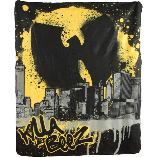 Wu Tang Clan Splatter Logo 50in x 60in Fleece Throw Blanket Fleece Blanket Front