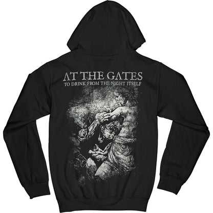 At The Gates Snake Logo Lion Zip Hoodie Zippered Hooded Sweatshirt Back