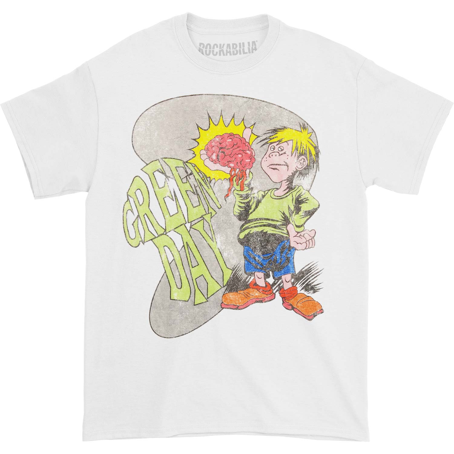 Green Day Brain Boy Tee (White) T-shirt Front