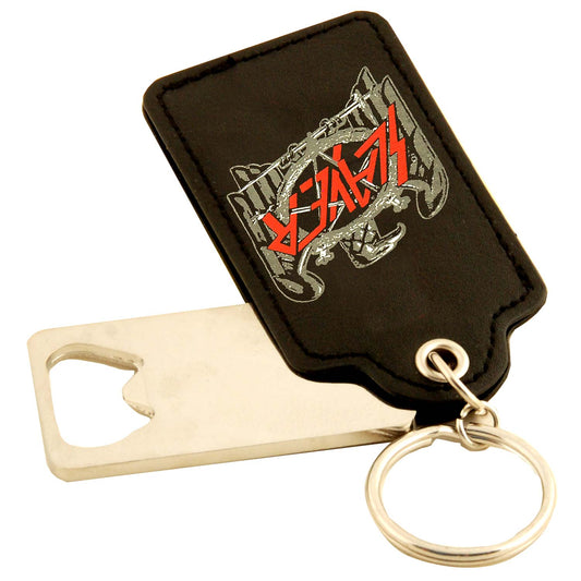 Chrome Slayer Leather Key Chain w/ Bottle Opener Key Chain Bottle Opener