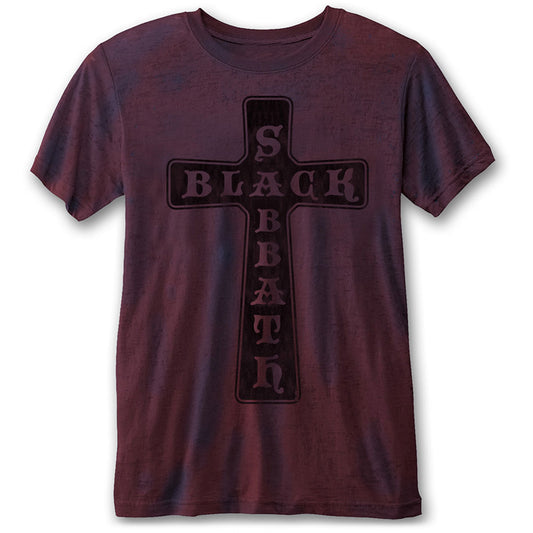 Black Sabbath Vintage Cross (Burn Out) Vintage T-shirt Front