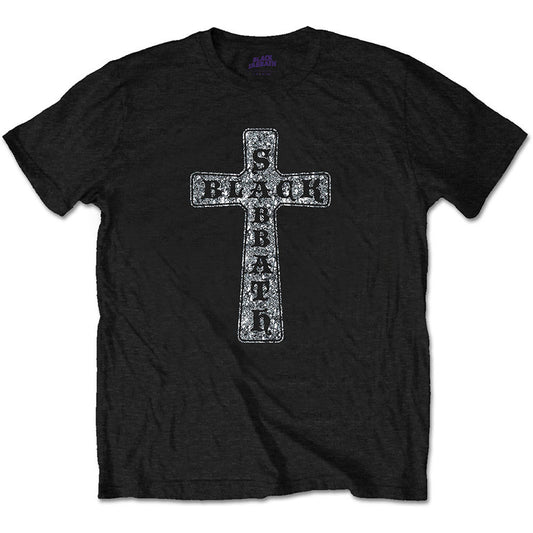 Black Sabbath Cross (Diamante) Slim Fit T-shirt Front
