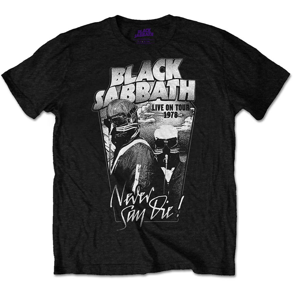 Black Sabbath Never Say Die T-shirt Front