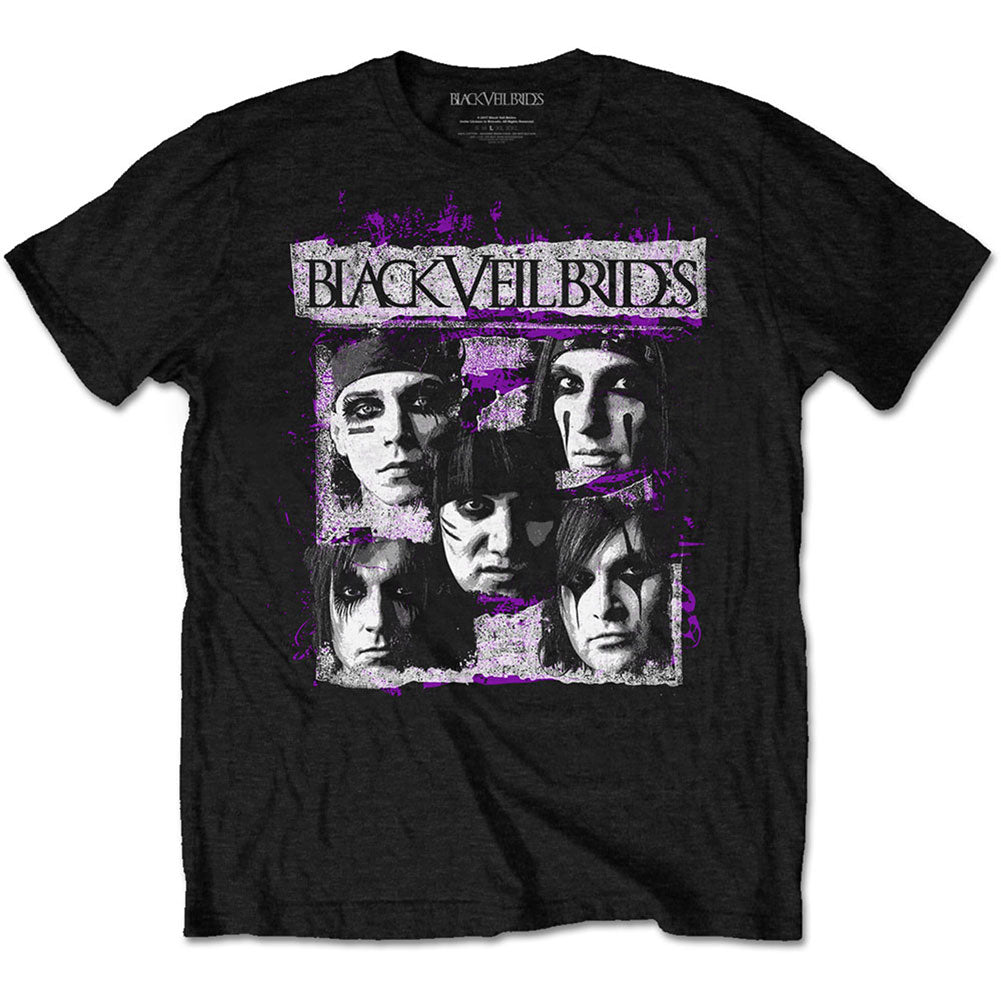 Black Veil Brides Grunge Faces Slim Fit T-shirt Front