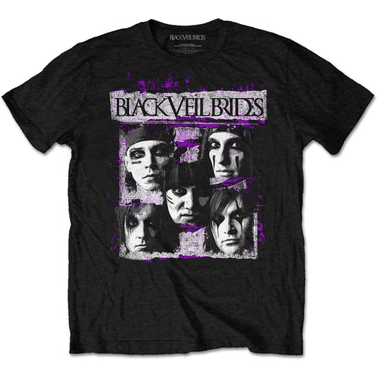 Black Veil Brides Grunge Faces Slim Fit T-shirt Front
