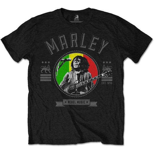 Bob Marley Rebel Music Seal Slim Fit T-shirt Front