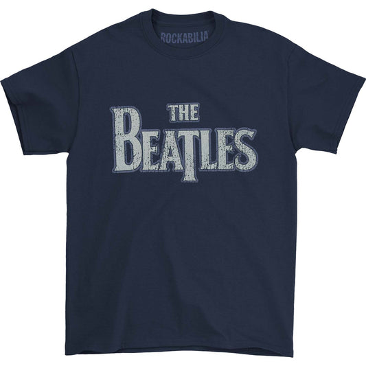 Beatles Distressed Logo Tee (Blue) T-shirt Front