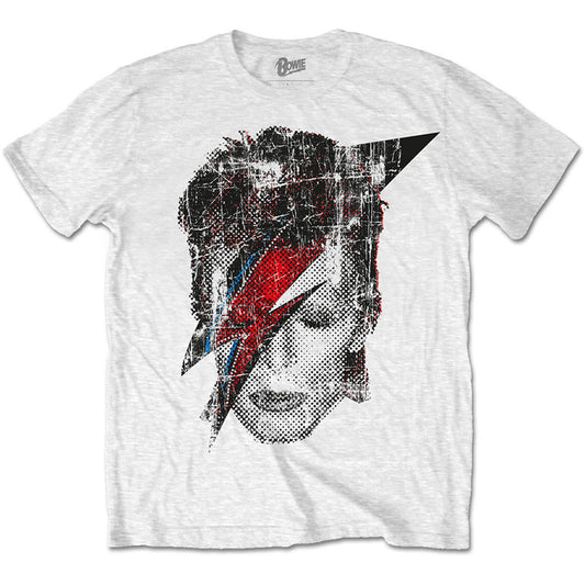 David Bowie Halftone Flash Face Slim Fit T-shirt Front