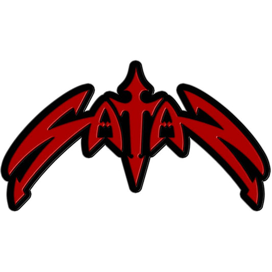 Satan Classic Logo Die Cut Enamel Pin Pewter Pin Badge