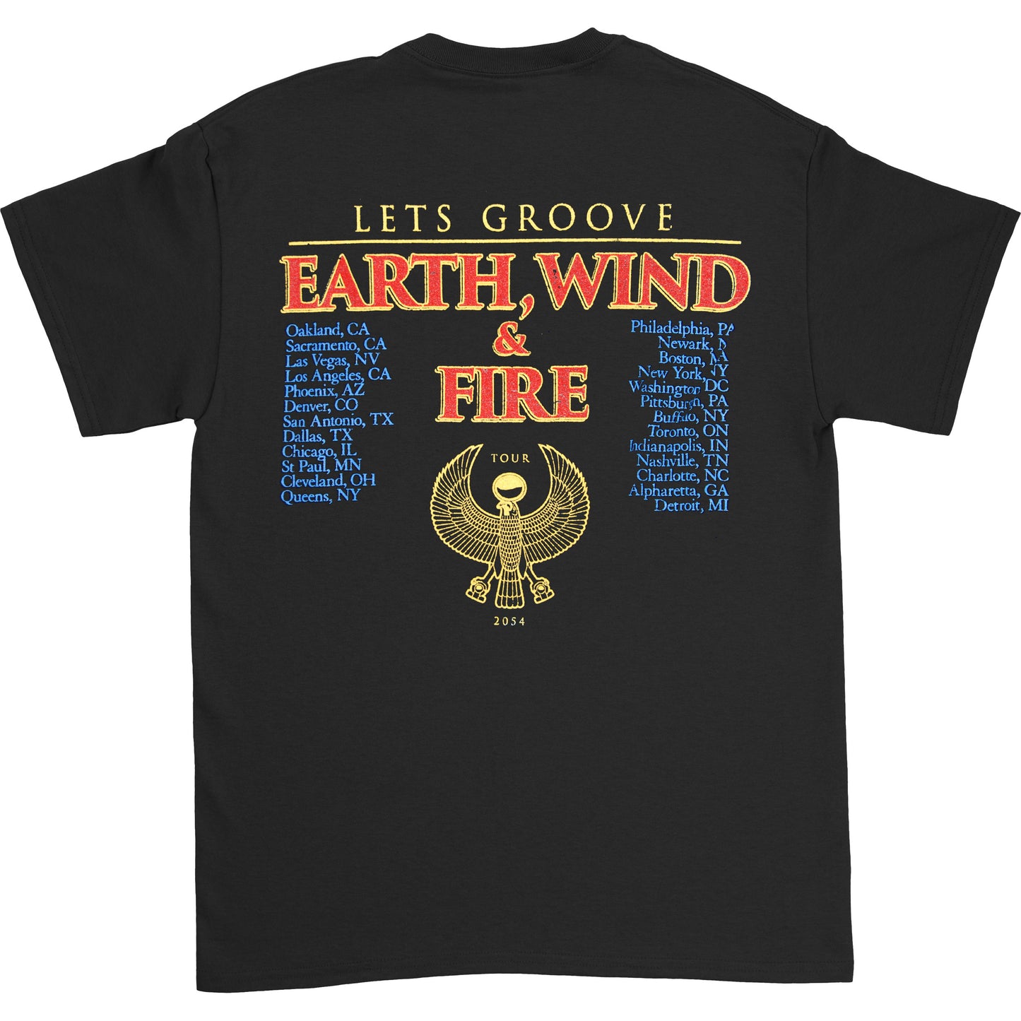 Earth Wind & Fire Let's Groove (Back Print) Slim Fit T-shirt Back