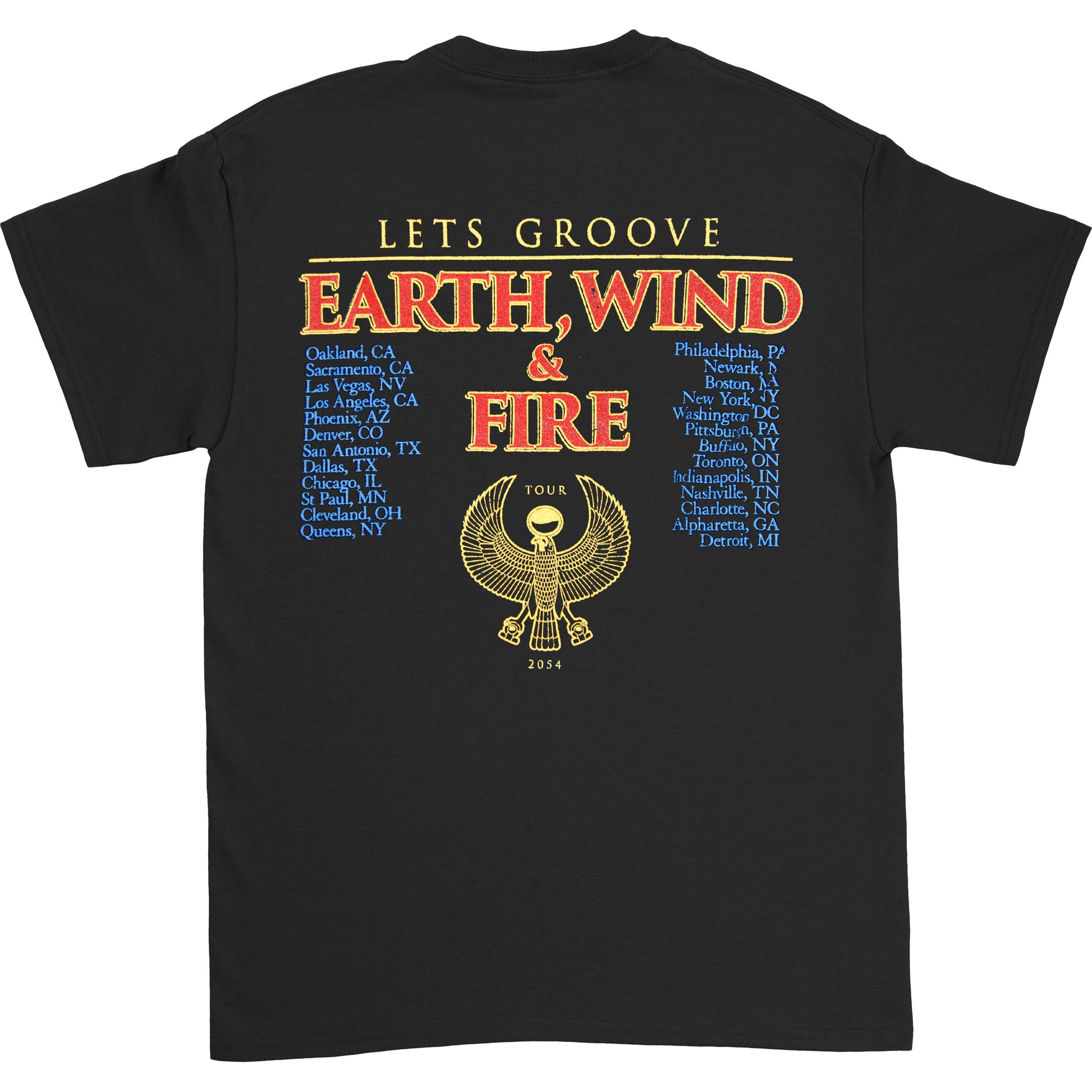 Earth Wind & Fire Let's Groove (Back Print) Slim Fit T-shirt Back