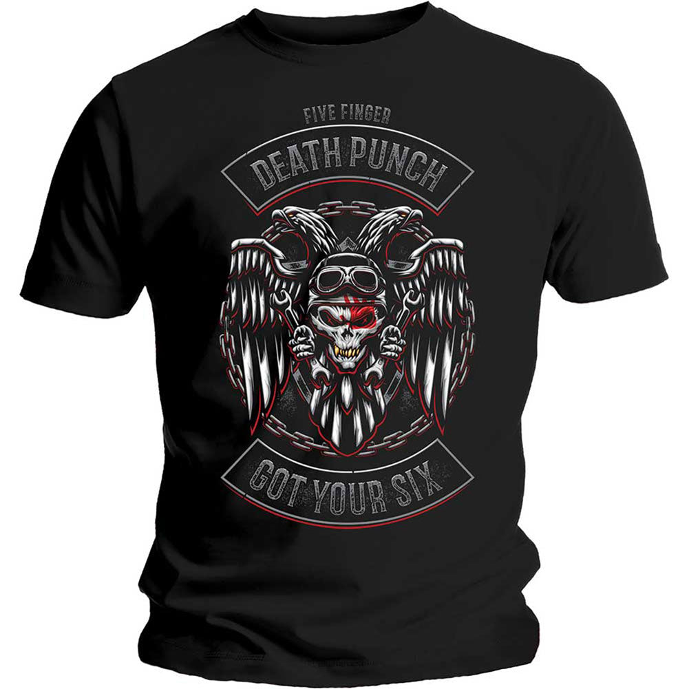 Five Finger Death Punch Biker Badge Slim Fit T-shirt Front