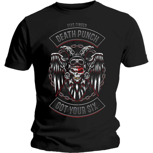 Five Finger Death Punch Biker Badge Slim Fit T-shirt Front