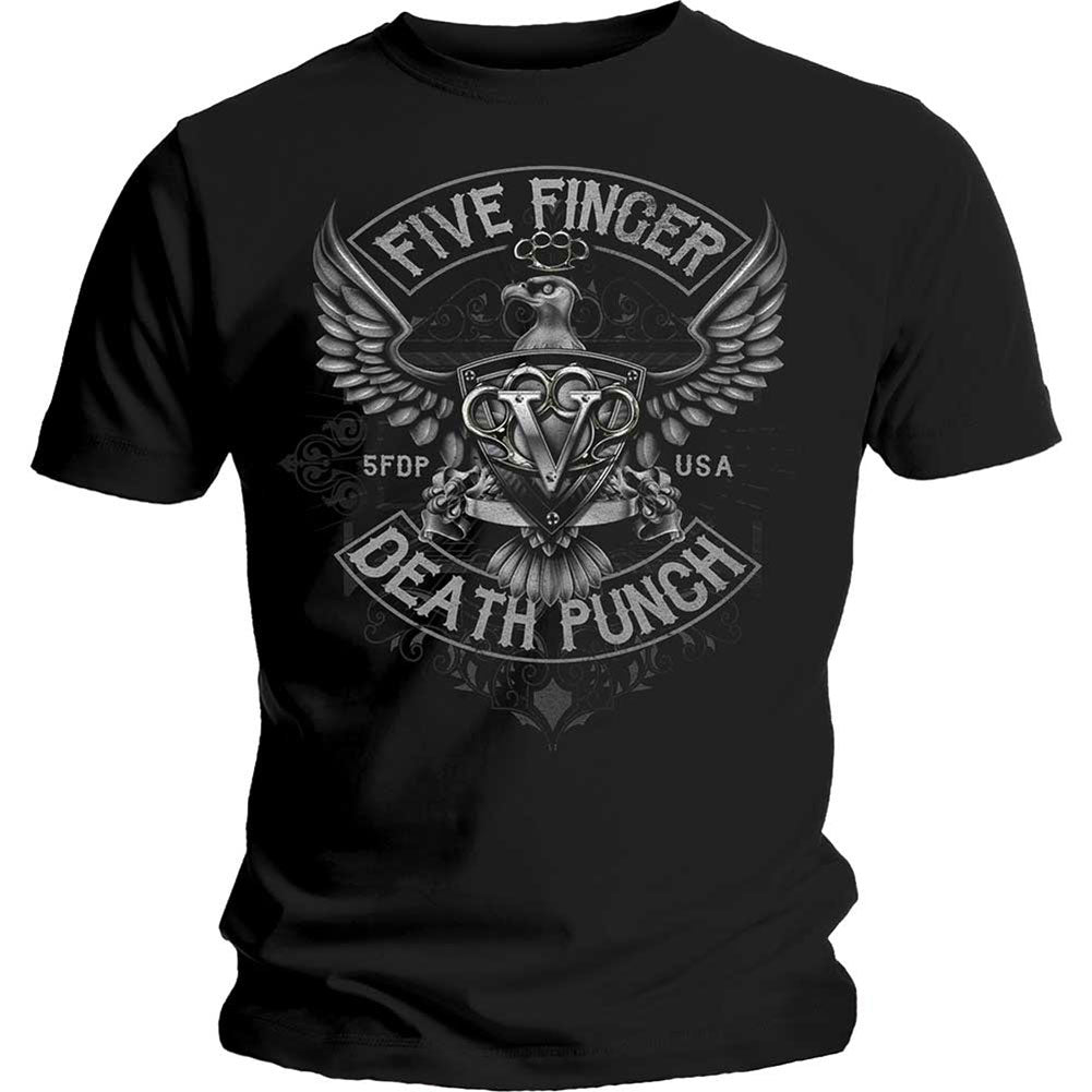 Five Finger Death Punch Howe Eagle Crest Slim Fit T-shirt Front
