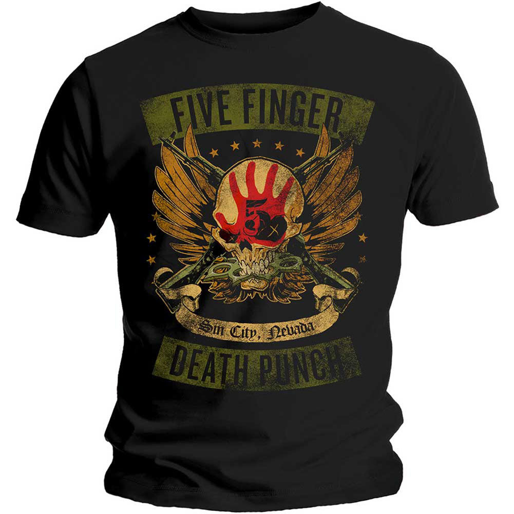 Five Finger Death Punch Locked & Loaded Slim Fit T-shirt Front