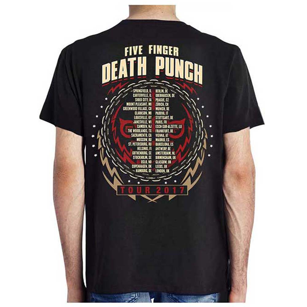 Five Finger Death Punch Zombie Kill Fall 2017 Tour (Ex Tour) Slim Fit T-shirt Back
