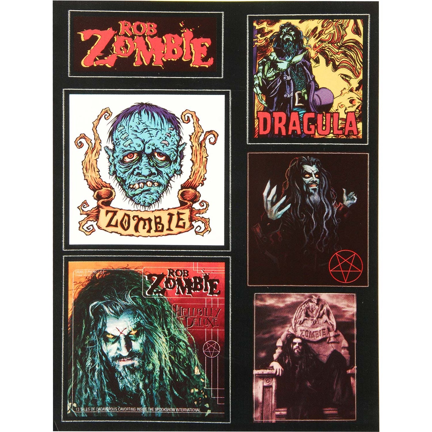 Rob Zombie Sticker Sheet Sticker Set Front