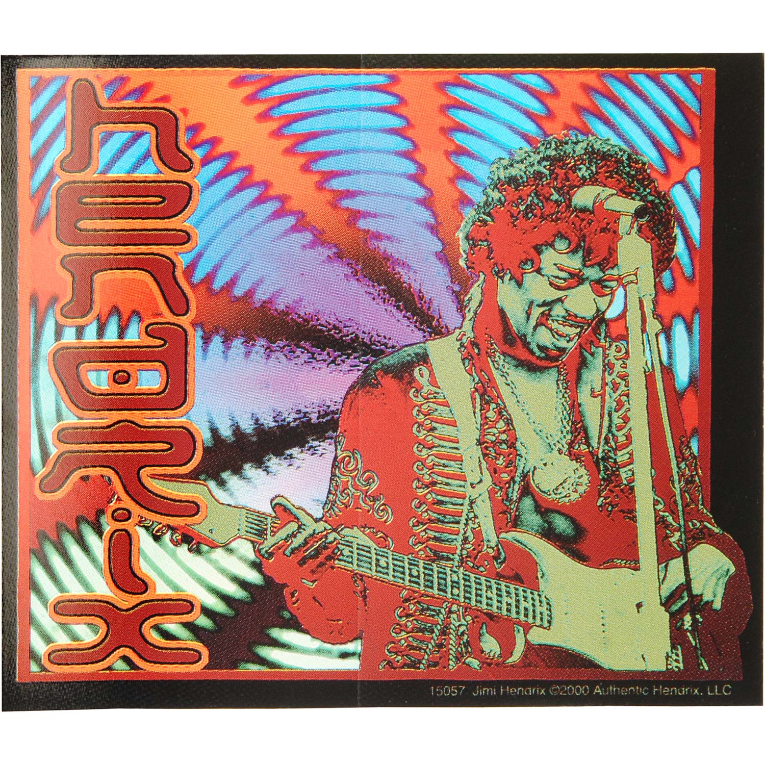 Jimi Hendrix Sound Waves Sticker Front