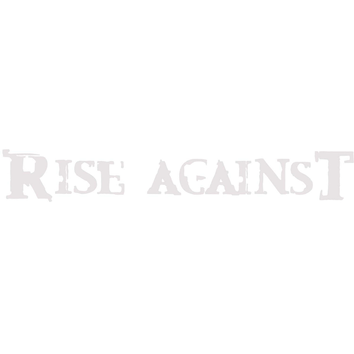 Rise Against Logo (White) Peel & Rub Sticker Front