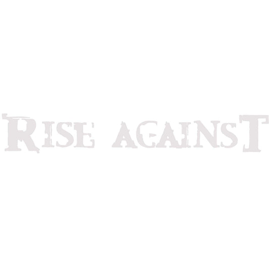 Rise Against Logo (White) Peel & Rub Sticker Front