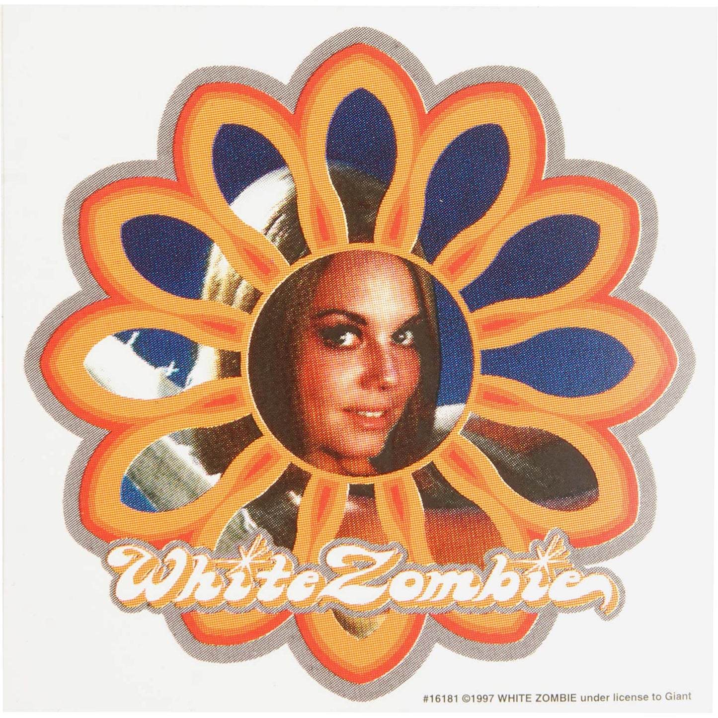 White Zombie Super Sexy Flower Sticker Front