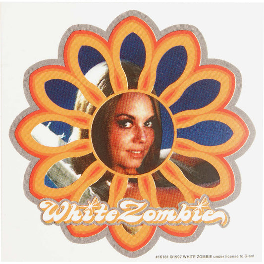 White Zombie Super Sexy Flower Sticker Front