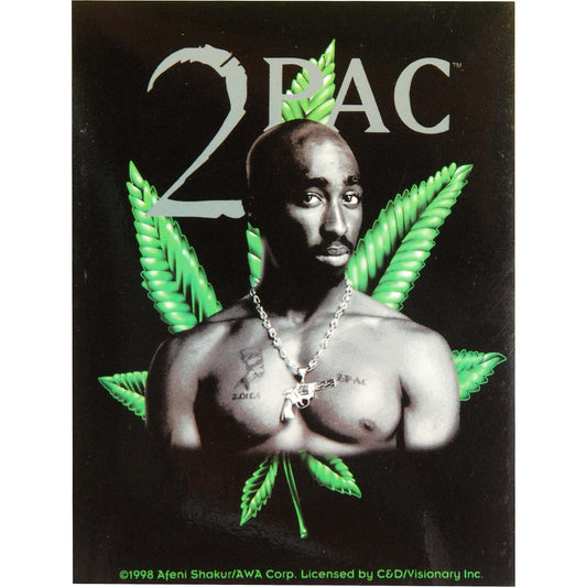 Tupac Leaf Sticker Front