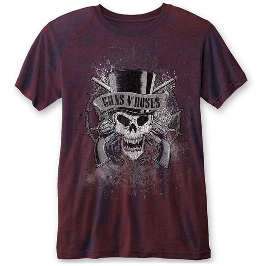 Guns N Roses Faded Skull (Burn Out) Vintage T-shirt Front