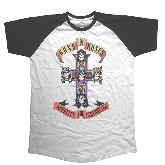 Guns N Roses Appetite for Destruction Raglan Short Sleeve Front